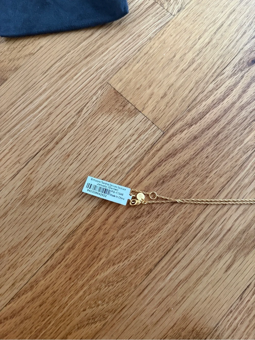 Julie Vos birthstone teardrop delicate necklace January garnet